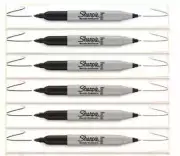12 pcs Sharpie Twin Tip ALL BLACK Fine & Ultra Fine Point Permanent Marker