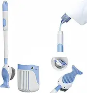 Azragon Wall-Mounted Silicone Toilet Brush Holder Set with One-Touch Detergent Spray | Space-Saving Bathroom Organizer | Hygienic Self-Cleaning Design, Non-Slip Bristles & Rust-Proof Hook (Light Blue)