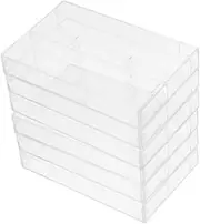 SEWACC 6pcs Transparent Cassette Tape Storage Holders Durable Plastic Audio Cassette Boxes for Efficient Organization and Protection of Standard Recording Tapes