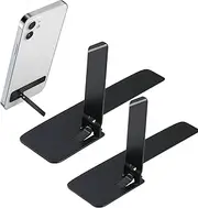 2 Pack Ultra-Thin Phone Kickstand Metal Phone Stand，Metal Kickstand for Phone, Horizontal/Vertical Desk Stand Holder(Black,0.024inch Thin)