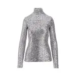 [RABANNE] RABANNE Sequinned turtleneck top Woman 40 40 Silver
