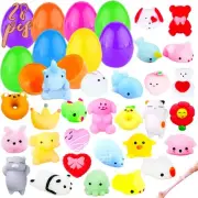 28PCS Easter Eggs + 28PCS Mochi Squishy Toys, Surprise Eggs Filled Mini Anima...