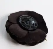 Dolce & Gabbana Vintage Black Runway Camelia Flower Brooch
