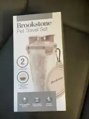 Pet Food/Water Bottle ~ Duel Chamber & Collapsible Food Bowl Set Travel Portable