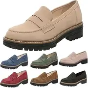 [Generic] Fashion Womens Loafers Shoes Platform Chunky Penny Loafer Women's Slip-on Loafers Comfort Business Work Shoes Chic