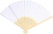 Cabilock 10pcs Painting Fan Hand Fan Blank Fans Folding Fans Bamboo White