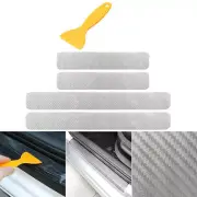 Transparent Carbon Door Trim + Scraper 4x Door Sill Panel Paint Protection Film (for: Renault)