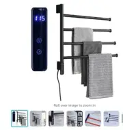TRUSTMI Swivel Towel Warmer with Built-in Timer with LED Indicator 4 Arm Swing B