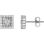 LuvMyJewelry Legatum 10K Gold Diamond Unisex Earrings - 0.49 Cts in 10K White Gold at Nordstrom One Size