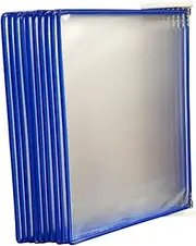 Didiseaon Wall Mounted Document Display Rack Filing Hanging Magazine Rack Folder Shelves Document Hanging Storage Holder Hanging Wall File Folder Organizer Holders Blue Metal Frame
