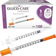 1 ml/cc Syringes 31G x 5/16’’ (8mm), Orange Cap, 100/box