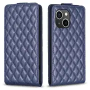 Diamond Lattice Vertical Flip Leather Phone Case For Iphone 15