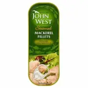 John West Steam Cooked Mackerel Fillets in Olive Oil (110g) - Pack of 2