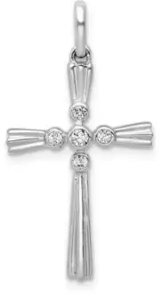 14k White Gold 1/15ctw Diamond Cross Charm PM5025-008-WA