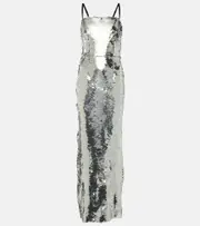 [Dolce & Gabbana] Dolce & Gabbana Sequined gown AU 14 silver