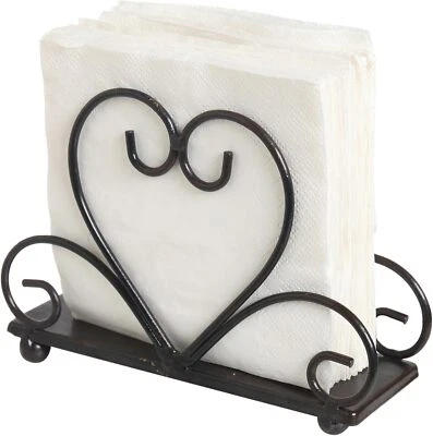 Metal Table Napkin Holder Freestanding Tissue Dispenser (Black)
