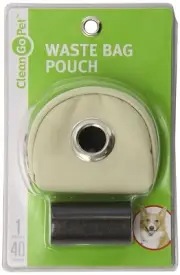 Clean Go Pet Waste Bag Pouch for Dogs and Cats, Khaki