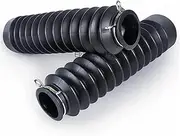 Motorcycle Front Shock Covers Motorcycle Front Fork Cover Gaiters Gators Boot Shock Protector Dust Guard for Motorcycle Motocross Off Road Fork Guards(Black)