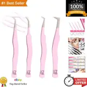 Durable LASH Tweezers Kit - 4 Precision Tools for Flawless Eyelash Extensions