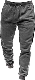 [Generic] Mens Comfy Joggers Sweatpant Stretch Drawstring Elastic Waist Athletic Pants Slim Fit Side Striped Running Pant