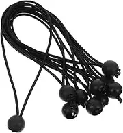 VANZACK 10pcs Outdoor Umbrella Fixing Strap Bungee Cord Ball Bungee Elastic Band with a Ball Tarp Bungees with Balls Canopy Ties Tie Down Strap Tarp Straps Black Latex Silk Rubber Thread