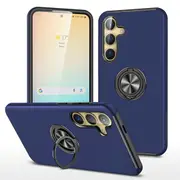 Samsung Galaxy S24 Compatible Case Cover With Shockproof Magnetic Ring Holder - Navy