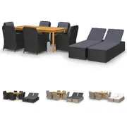 Garden Dining Set 9 Piece Outdoor Patio Table Furniture Multi Colours vidaXL