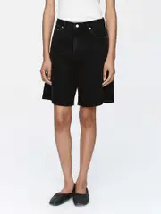 Marle | Relaxed Jean Short in Black | The UNDONE