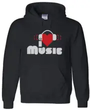 MUSIC IS LIFE I Love Music Hoodie Music Lover I heart Music Treble Clef Heart