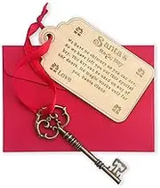 PopManko Personalised Santa Key Christmas Santas Magic Key, Christmas Eve Tradition No Chimney handmade Christmas Eve Box Fillers Gift for Kids