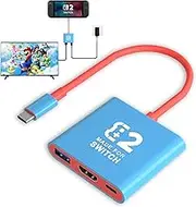 QIHEBEN Switch 2 Dock, Replacement for Nintendo Switch 2 Dock Support 4K/60HZ TV Mode Compatible Nintendo Switch 2, Travel Adapter with HDMI2.0 PD100W USB3.0 Port