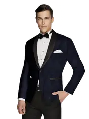 Floral Patterned Navy Tuxedo