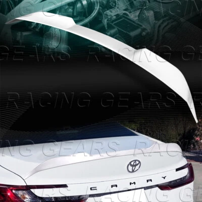 W-POWER PEARL WHITE REAR TRUNK DUCKBILL SPOILER FOR 25-27 TOYOTA CAMRY LE SE XLE (for: Toyota)