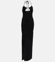 [Off-White] Off-White Cutout ribbed-knit gown AU 8 black