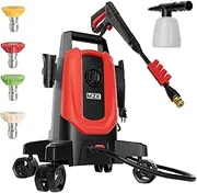 [MZK] 4500 PSI Electric Pressure Washer, 3.0 GPM Power Washer with 360° Lockable Wheels, 4 Quick-Connect Nozzles, Foam Cannon for Easy Replacement, High-Pressure Cleaning of Cars, Fences, Driveways