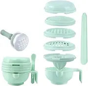 Baby Food Maker Set, Toddler Food Mills with Mash Bowl, Hand Masher, Citrus Juicer & Grater, Vegetables Fruit Ricer Grinder Manual, Food Masher Maker