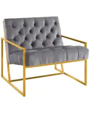Modway Bequest Gold Stainless Steel Performance Velvet Accent Chair
