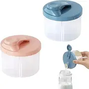 Pack of 2 Milk Powder Scoops Baby, Milk Powder Storage Box, Portable Milk Powder Storage Box, with Dispenser Rotatable, Milk Powder Dispenser with Compartments, Milk Powder Dispenser for Travel