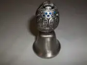 Egyptian vintage pharaoh metal bell with blue stone