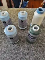 Set of 5 new spools polyester thread embroidery machine and clear