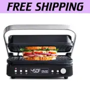 Full-Sized 6-in-1 Grill & Griddle with Removable Plates - Easy Cleanup & Cooking