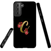 For Samsung Galaxy S22+ Plus Case, Armour Cover, Embellished Letter C