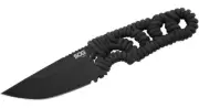 SOG FX32K-CP Tangle Fixed Knife Black Blade Paracord wrapped handle W/ Sheath