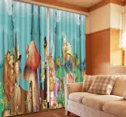 Skim Surface template 3D Curtains Blockout Photo Printing Curtains Drape Fabric