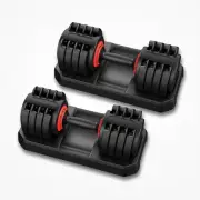 2X25Kg Adjustable Dumbbell Home GYM Exercise Weights Fitness Dumbbells Training