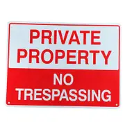 2x Warning Sign No Trespassing 200x300mm Metal Private Property Safe Mark Home