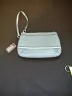 Guess Blue Tan Clutch Wristlet Purse Bag 9" Zipper Strap