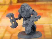 Kiness the Fury Female Dual Wielding Dwarf Warrior Mini Miniature 3D Print