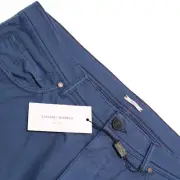 Luciano Barbera NWT 5 Pocket Jean Cut Pants Size 52 (US 36) in Blue Cotton Blend