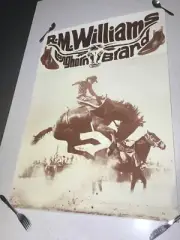 LAMINATED RM WILLIAMS LONGHORN POSTER,HUGE 840mm BOOTS,SHIRTS RMW RODEO HORSE ,2